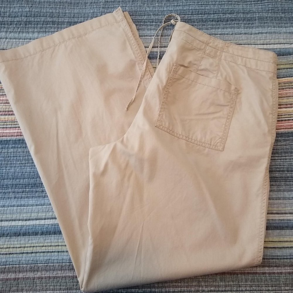 wide leg drawstring LOFT khakis, size 12